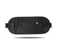 Wisebom Cintura Portasoldi Nascosta Marsupio da Viaggio Invisibile Marsupio Piatto Antifurto con Protezione RFID Sottile Borsa da Viaggio Borsa Sportiva Impermeabile per Uomo Donna (Nero)