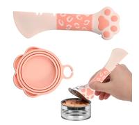 Wisebom Coperture per Lattine per Animali, Coperchi in Silicone per Barattoli di Cibo, Scatolette Tappo con Cucchiaio Tappi per Lattine per Lattine di Cibo per Cani e Gatti (Rosa)