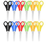 Wisebom Forbici per Bambini Set da 12 per Destrorsi e Mancini Forbici Punta Arrotondate con Scala 5cm Forbici Ergonomiche Lama in Acciaio Inossidabile/Impugnature in Plastica (6 Colori)