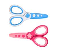 Wisebom Forbici Per Bambini Set da 2 per Destrorsi e Mancini Carina Forbici per Bambini Forbici Punta Arrotondate Forbici Ergonomiche in ABS Plastica (blu e rosa) (02 meduse)