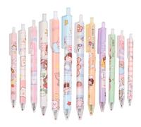 Wisebom Kawaii Penna Gel Cartoon 12PCS Penne Gel Nere Penne Sottili ad Asciugatura Rapida 0,5 mm Nero Rollerball Penna per Studenti Scrivere Prendere Appunti Scuola Ufficio Cancelleria