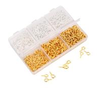 Wisebom Occhielli a Vite 400 Pezzi Mini Vite Perno Occhio Occhielli Metallici Placcato Cromo Bulloni a Occhiello Accessori per Artigianato Fai-da-Te Casa Creazione di Gioielli (3 Taglie)