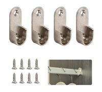 Wisebom Supporti Terminali Ovali per Guardaroba, 4 Pz Lega Zinco Staffa Staffa Tenda Doccia Bastone Armadio Appendiabiti Staffa con Viti per Armadio Guardaroba