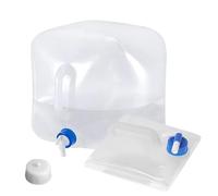 Wisebom Tanica Acqua Pieghevole 10L, Trasparente Contenitori d'Acqua con Rubinetto Coperchio Senza BPA, Taniche per Acqua con Manico Portatile per Viaggi Campeggio Picnic