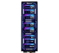 wisecoco Schermo LCD da 12,6 pollici con display HDMI Monitor 1920x515 IPS Kit fai da te Dual Altoparlanti integrati per Hyte Y60 Computer Gaming PC Case CPU GPU Monitor secondario Facile da