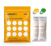 wisedry 112G x 4 Pack Confezioni Silice gel bustine sacchetti con Perle arancioni Indicatore