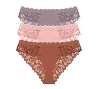 WISEHUBY Mutandine da donna, set da 3 pezzi di mutandine in pizzo cavo per le donne, slip a vita bassa, biancheria intima invisibile traspirante, Stile 6, XS（old）