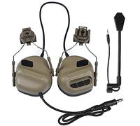 WISEONUS Cuffie Airsoft Tattico Paintball Caccia attività Casco Guida Laterale Auricolare Impermeabile Auricolare con Microfono Funzionale Cuffia