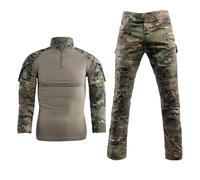 WISEONUS Tuta Tattica Camicia Airsoft Pantaloni Mimetici Paintball Militare Tattico Softair Uniforme Combat BDU Uomo Combattimento Caccia Tute (Verde-CP, XL)