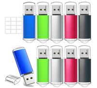 WISEORANGE 10 Pezzi 2GB Chiavetta USB 2.0 Pen Drive 2GB Metallo-5 colori