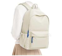 WISEPACK Zaino Scuola Zaino Donna da Viaggio Lmpermeabile B-Bianco | Scomparto impermeabile per laptop da 15 pollici, ideale per gli studenti delle scuole medie in viaggio