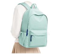 WISEPACK Zaino Scuola Zaino Donna da Viaggio Lmpermeabile B-Verde | Scomparto impermeabile per laptop da 15 pollici, ideale per gli studenti delle scuole medie in viaggio