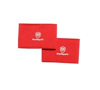 WISEPLAYERFC Fascia Porta Parastinchi da Calcio - 2 Fascette Elastiche Portaparastinchi da Calcio per Adulti e Bambini (Rosso)