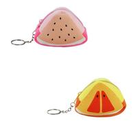 WisePoint 2 PCS 3D Portamonete di Frutta, Mini Portafoglio per le Donne, Portamonete Piccolo in Peluche a Forma di Frutta per Moneta e Piccoli Oggetti (ros giallo)