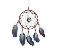 WisePoint Acchiappasogni, Decorazioni Camera in Rattan Fatti a Mano con Piume e Perline ABS, Acchiappa Sogni per Soggiorno, Camera da Letto per Avere un Buon Umore e Dormire (blu)