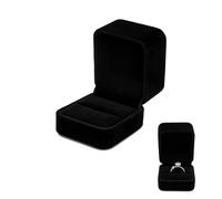 WisePoint Anello Scatola, Velluto Cofanetto Portagioie Singolo Porta Fedi, Piccoli Porta Anelli per Fidanzamento, Proposta, Matrimonio, Cerimonia, San Valentino (Nero)