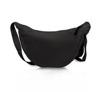 WisePoint Borsa a Tracolla Donna, Borsa Marsupio Donna di Nylon Borse Tracolla con Cerniera, Borse Mezzaluna con per Shopping, Incontri e Viaggi (Nero)