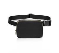 WisePoint Marsupio, borsa a tracolla in nylon da donna, impermeabile, marsupio da uomo, borsa a tracolla con tracolla regolabile, Nero , Semplice