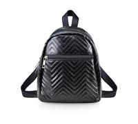 WisePoint Mini Zaino, PU Cuoio Zainetto Piccolo per Donne e Ragazze, Zaino Piccolo Donna con Cerniera Zaini Donna per lo Shopping, Incontri, Viaggi (Nero)