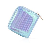 WisePoint Portafoglio Colorato per le Donne, Portafoglio Piccolo del Modello della Sirena Brillante con 2 Cambio Slot e 4 Slot per Carte, Portafogli Donna Piccolo per un Breve Viaggio (Blu)