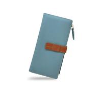 WisePoint Portafoglio Donna, PU Borsellino Donna in Pelle con Scomparti Multipli, Portafoglio da Viaggio di Grande Capacità per Carte Bancarie, Carte d'Identità, Contanti, Ricevute (Blu)