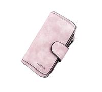 WisePoint Portafoglio Donna, PU Portafoglio in Pelle Portafoglio Lungo per le Donne, Portafoglio da Donna Portatile per Carte d'Identità, Carte Bancarie, Foto, Contanti (rosa)