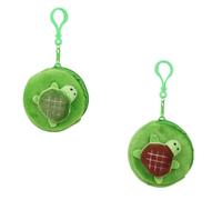 WisePoint Portamonete Donna 2pz, Soft Peluche Portafoglio Piccolo Turtle Portafoglio Donna con Cerniera Liscia, Porta Monete per la Moneta, Ricevute, Carte Porta (Stile 1)