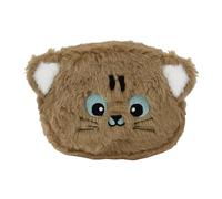 WisePoint Portamonete, portamonete in peluche portatile con stampa a cartoni animati, per donne e ragazze, compatto portamonete con cerniera per cambiamento, rossetto, chiave, Marrone, casual