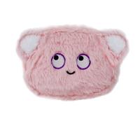 WisePoint Portamonete, portamonete in peluche portatile con stampa a cartoni animati, per donne e ragazze, compatto portamonete con cerniera per cambiamento, rossetto, chiave, rosa, casual
