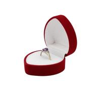 WisePoint Scatola Anello, Velluto Porta Fedi Matrimonio Squisito Porta Anelli con il Cuore a Forma di Cuore, Singolo Slot Anello Scatola per le Proposte, Fidanzamenti, Matrimoni (rosso)