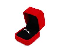 WisePoint Scatola Anello, Velluto Scatola Anelli Ottagonale Scatola Porta Anelli per Matrimonio, Elegante Scatola Portagioie per Anelli, Ear Studs, Mini Spille (rosso)