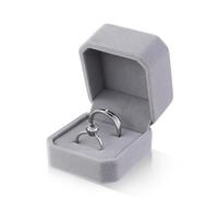 WisePoint Scatola Anello, Velluto Scatola Anelli Ottagonale Scatola Porta Anelli per Matrimonio, Elegante Scatola Portagioie per Anelli, Ear Studs, Mini Spille (2 slot, grigio)