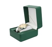 WisePoint Scatola per orologi, in pelle PU, per uomini e donne, portatile, con cuscino rimovibile (verde)