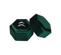WisePoint Velluto Scatola Anello, Esagonale Porta Fedi Scatole per Gioielli con Due Fessure, Cofanetto Portagioie per Proposta di Fidanzamento, Nozze, Cerimoni (Verde,M)