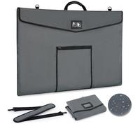 WISEPRO Borsa doppia impermeabile A1 Art Portfolio (61 x 91,4 cm) - con cerniera impermeabile, materiale in schiuma PVC e copertura con patta - Supporto per lavagna da disegno con tracolla per opere