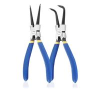 WISEPRO Pinza ad anello di sicurezza per anelli interni in fori, 7 pollici, robusta pinza ad anello con ganascia dritta/curva per la rimozione di anelli, pinza di fissaggio