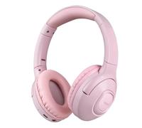 WISEQ Cuffie per bambini senza fili, Cuffie senza fili Bluetooth per bambini, sicuro per i bambini, materiale infrangibile, over-ear (Rosa)