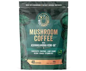 Wiseshrooms Mushroom Coffee con Ashwagandha KSM-66 - 100 g