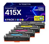 WISETA 415A 415X M479fdw Toner con chip compatibile per Hp 415x 415A Multipack per Hp Color LaserJet Pro MFP M479fnw Toner M479fdw M479fnw M479fdn M454dw M454dn W2030X W2031X W2032 X W2033X