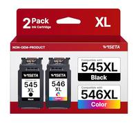 WISETA PG-545XL CL-546XL Cartucce per Canon 545 546 XL Multipack per PIXMA MX495 TS3150 TR4551 MX490 MG3050 TS3350 MG2950 MG2550S TS3151 TR4500 (1 nero, 1 1 colore)