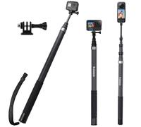 Wiseten 3M/300CM Bastone per Selfie in Fibra di Carbonio er Insta 360 X5 X4 X3, Ultra Lungo Invisibile Selfie Stick Monopiede con Adattatore per GoPro Hero 13 12 11 10 9 Black DJI Osmo Action 5 Pro