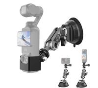 Wiseten Suction Cup Mount - Supporto a ventosa per DJI Osmo Pocket 3 Action 5 Pro 4, ventosa per auto Insta360 X5 X4 GoPro Hero 13 12, montaggio sul parabrezza o sulla finestra dell'auto