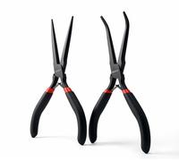 WISEUP Set di 2 mini pinze a becchi ad ago da 15,2 cm, piccole pinze a becco piegato a lungo raggio per gioielli fai da te, riparazioni e avvolgimento di fili