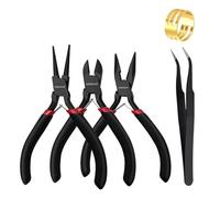 WISEUP - Set di 3 pinze per gioielli - Pinza a becco lungo/catena, pinza a becco tondo e tagliafili per gioielli fai da te, riparazione e avvolgimento di fili