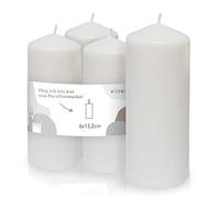 Wiseware, candela a pilastro - 1 pezzo candela a colonna ∅ 6 cm x 13 cm - grande candela sostenibile in stearina e cera di colza con lunga durata - Adatto come candela per gastro o corona dell'Avvento