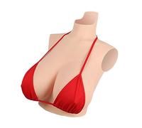 Wisfancy Silicone Breast Plates Realistic Fake Artificial Breasts Prosthesis False Boobs per Crossdresser Transgender Drag Queen Mastectomy (Nudo, D Cup-Silicone Liquido)