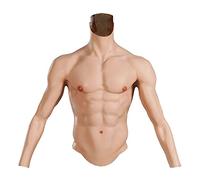 Wisfancy Tutina in silicone realistica per muscoli del petto, per i muscoli del petto, per gli addominali, da uomo, per simulazione dei muscoli maschili