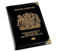 Wish Beauty,The Royal Elegance Custodia per passaporto britannico | Protector | Nero | Britannico | Portafoglio Brexit Travel Organizer, 14 cm, Nero , 14cm, Moderno