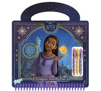 Totum WISH - Libro da colorare Disney e libro attivo creativo con stencil, adesivi, mini penne gel, copertina rigida e rilegatura a spirale, regalo ideale per fan e bambini Disney