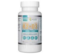 Wish Vitamina K2 MK-7 da Natto 100 mcg + Vitamina D3 2000 UI 50 mcg - 120 Compresse
